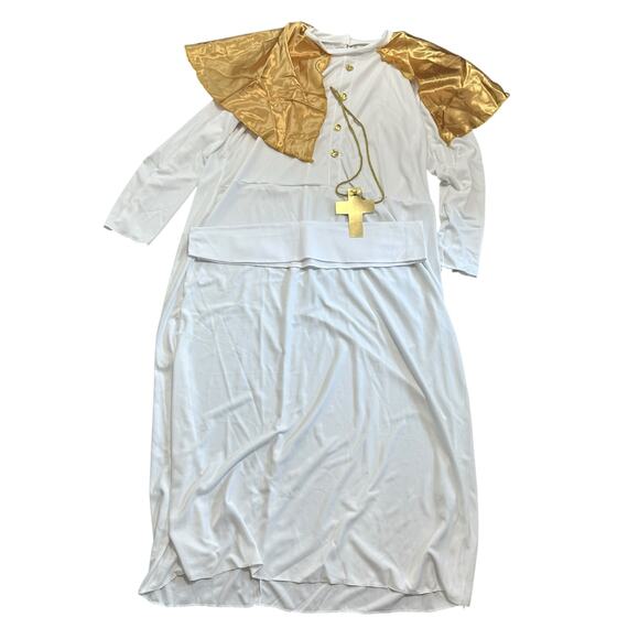 Pious Pop Halloween Costume White Gold Hat Cross Cosplay Holiday Adult XL - Picture 3 of 5